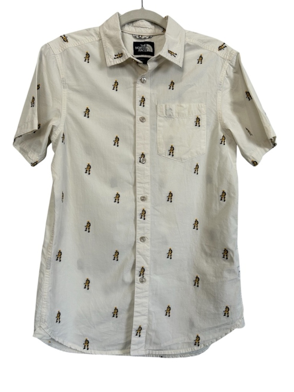 North Face 100% Cotton button-down with Hockey men